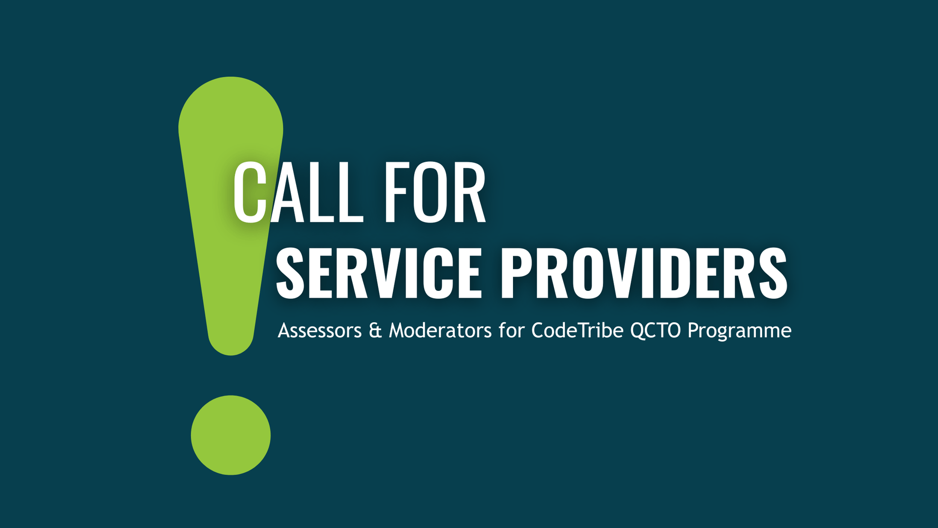 CALL for APPLICATIONS: Appointment of an Assessor and Moderator for the CodeTribe QCTO Programme